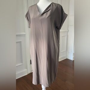 Cynthia Rowley Taupe 100% Silk Sheath Dress Size 2